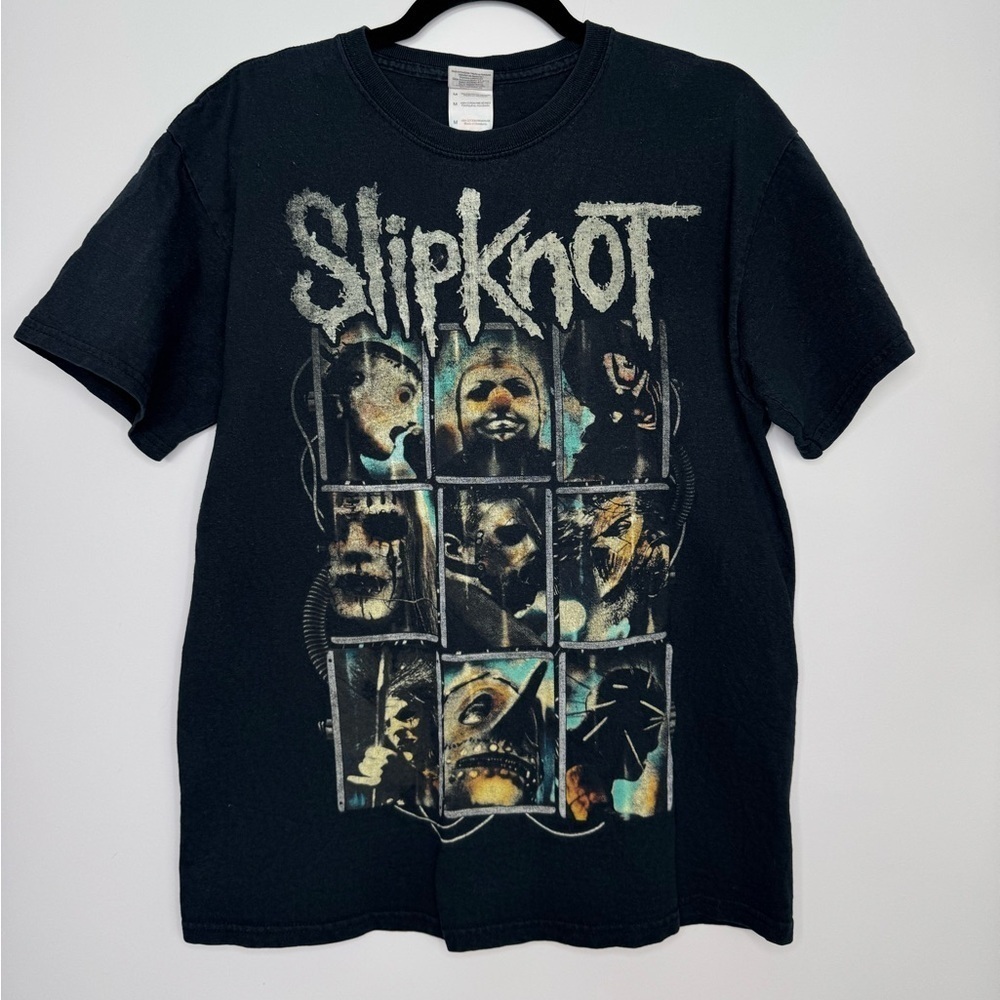 Vintage 00s Y2K Slipknot Black Metal Band T-Shirt Size M